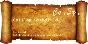 Csillag Szebáld névjegykártya